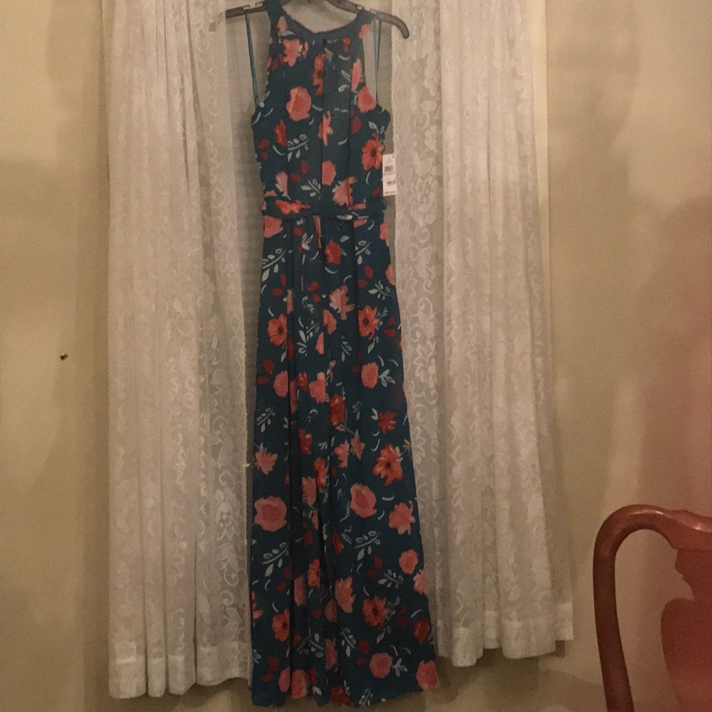 Teal Maxi w Flowers